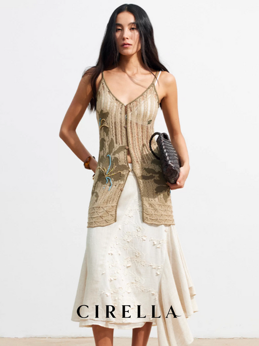 Lily Jacquard 3D Beaded Knit Vest
