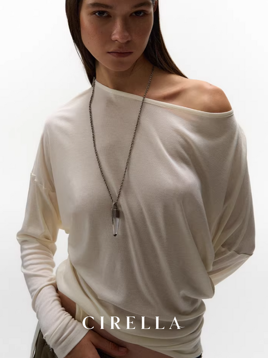 Asymmetric Diamond Cutout Backless Multiway Long Sleeve Top