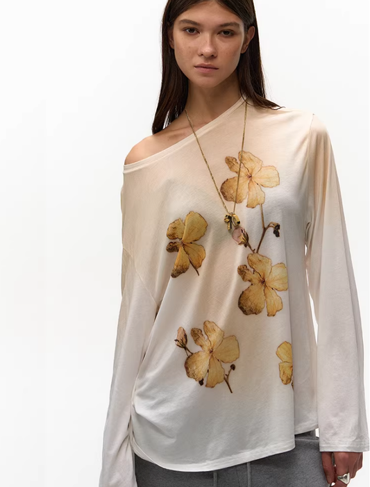 Sheer Autumn Floral Sun-Protective Cover Shirt